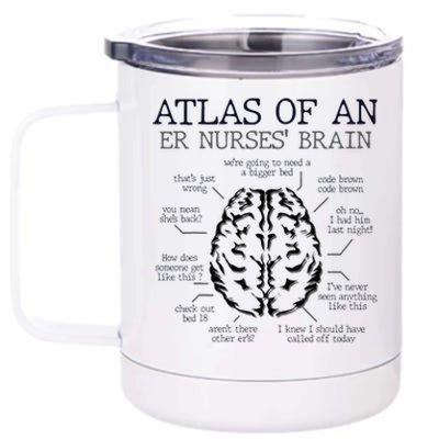 Atlas Of An ER Nurse' Brain ICU Nurse Essential Nurse 12 oz Stainless Steel Tumbler Cup