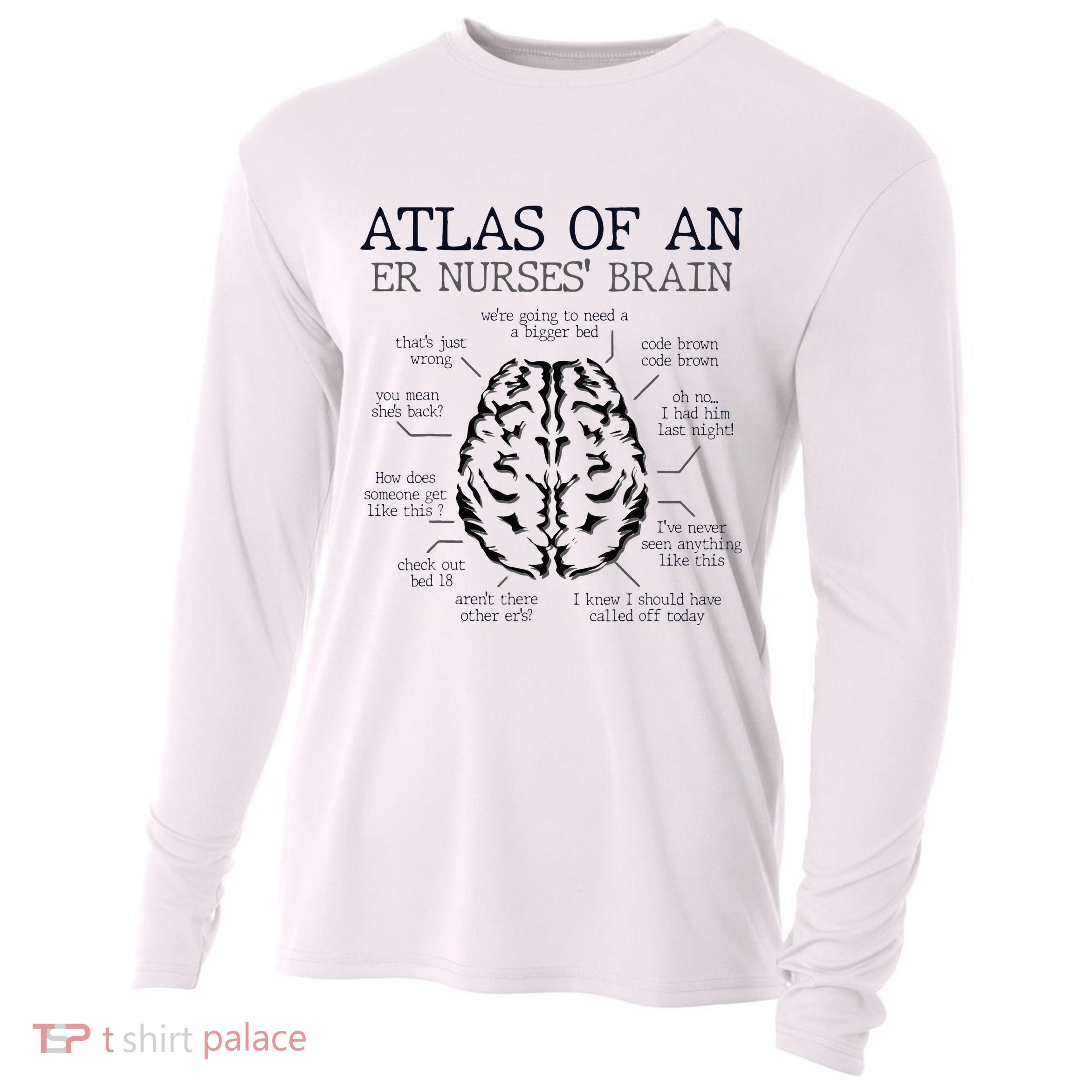 Atlas Of An ER Nurse' Brain ICU Nurse Essential Nurse Cooling Performance Long Sleeve Crew