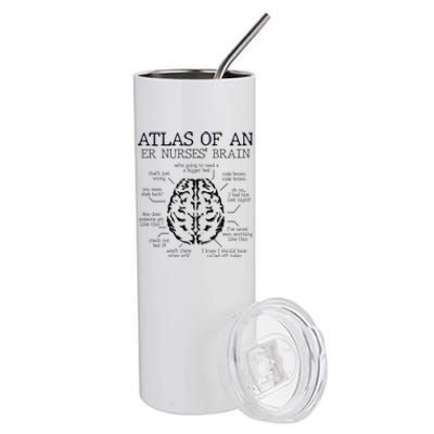 Atlas Of An ER Nurse' Brain ICU Nurse Essential Nurse Stainless Steel Tumbler