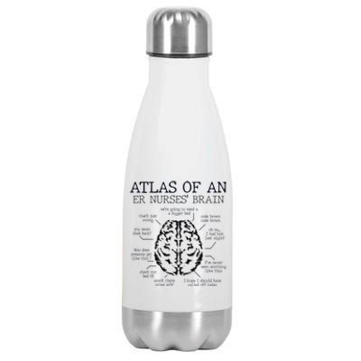 Atlas Of An ER Nurse' Brain ICU Nurse Essential Nurse Stainless Steel Insulated Water Bottle