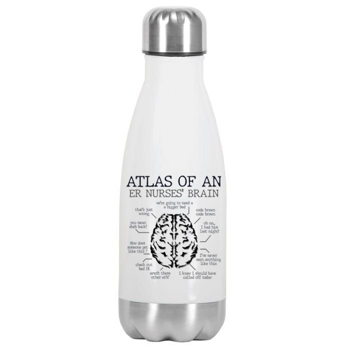 Atlas Of An ER Nurse' Brain ICU Nurse Essential Nurse Stainless Steel Insulated Water Bottle