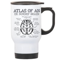 Atlas Of An ER Nurse' Brain ICU Nurse Essential Nurse Stainless Steel Travel Mug