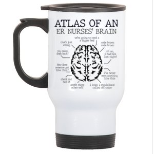 Atlas Of An ER Nurse' Brain ICU Nurse Essential Nurse Stainless Steel Travel Mug