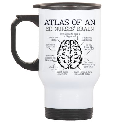 Atlas Of An ER Nurse' Brain ICU Nurse Essential Nurse Stainless Steel Travel Mug