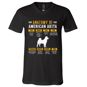 Anatomy Of An American Akita V-Neck T-Shirt