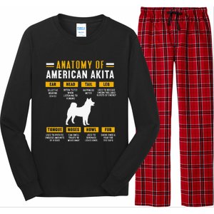 Anatomy Of An American Akita Long Sleeve Pajama Set