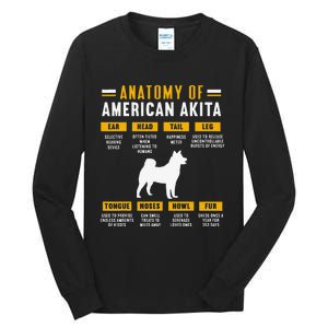 Anatomy Of An American Akita Tall Long Sleeve T-Shirt