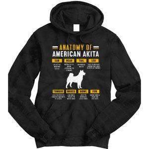 Anatomy Of An American Akita Tie Dye Hoodie