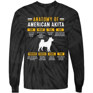 Anatomy Of An American Akita Tie-Dye Long Sleeve Shirt