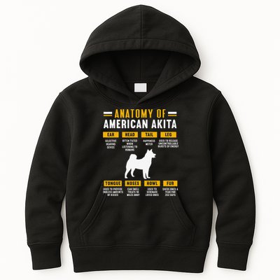 Anatomy Of An American Akita Kids Hoodie