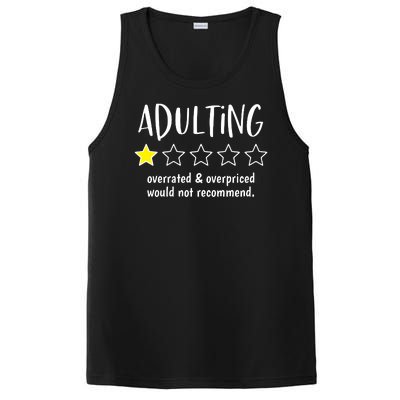 Adulting Overrated And Overpriced Would Not Recommend Funny PosiCharge Competitor Tank