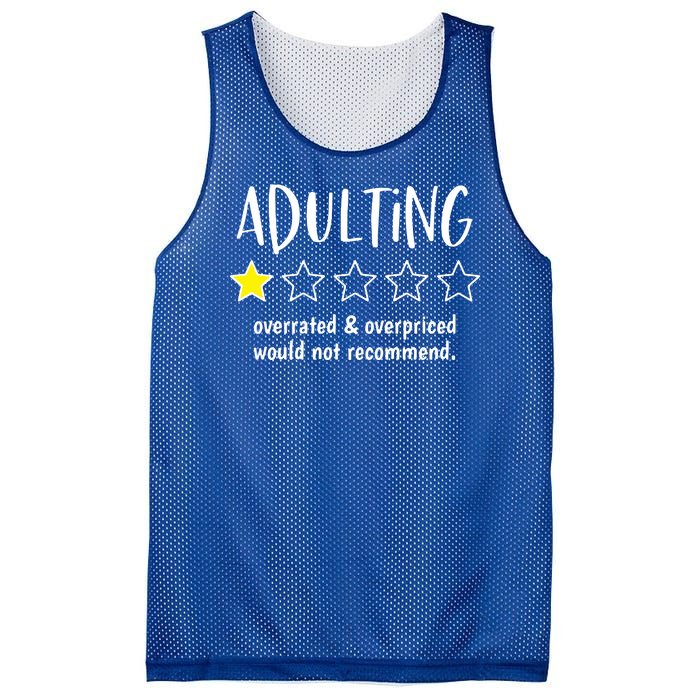 Adulting Overrated And Overpriced Would Not Recommend Funny Mesh Reversible Basketball Jersey Tank