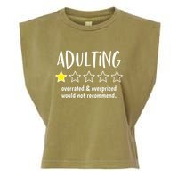 Adulting Overrated And Overpriced Would Not Recommend Funny Garment-Dyed Women's Muscle Tee