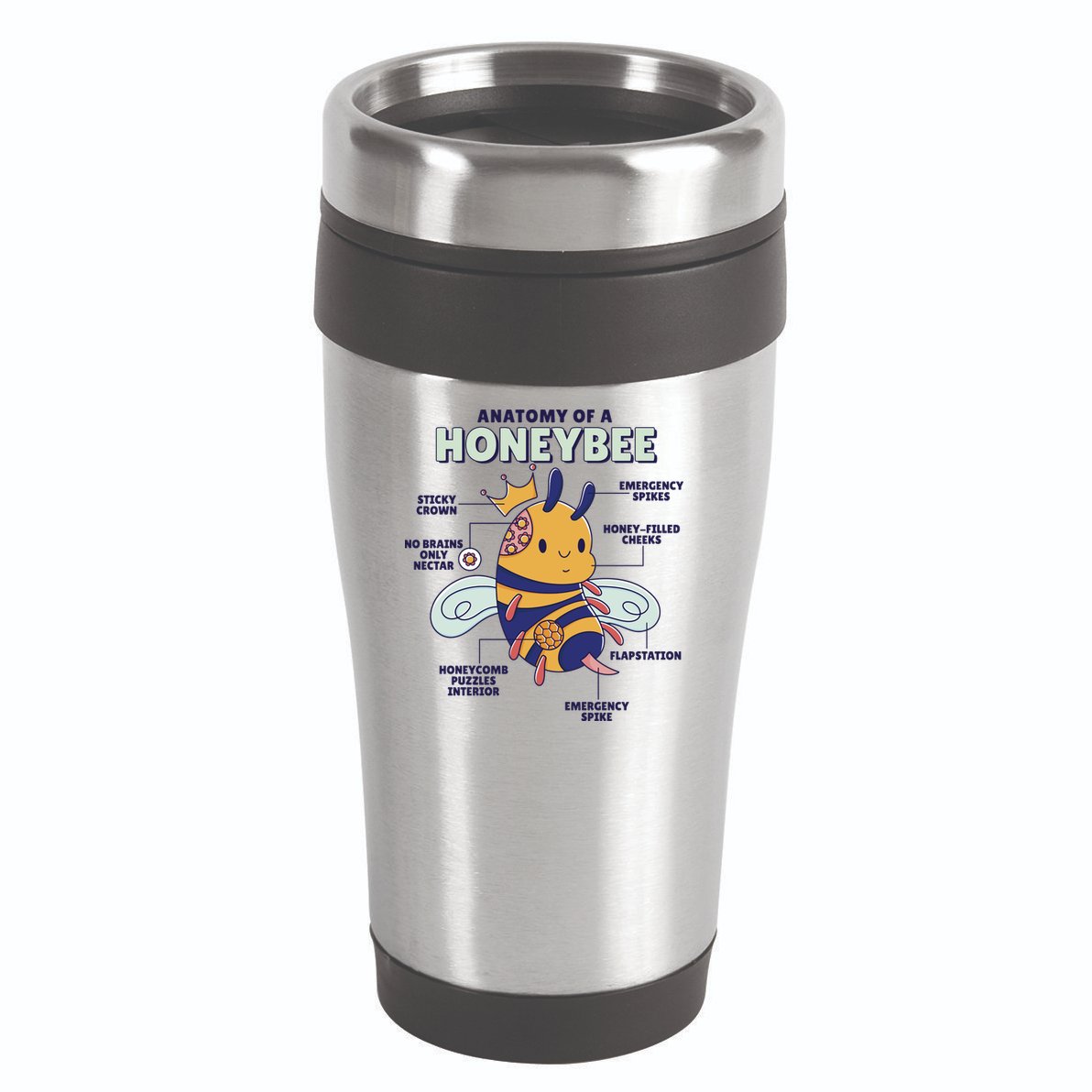 Anatomy Of A Honeybee Bumblebee 16oz Travel Tumbler