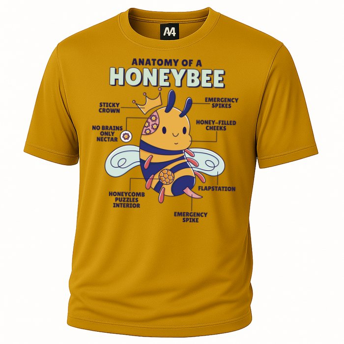 Anatomy Of A Honeybee Bumblebee Cooling Performance Crew T-Shirt