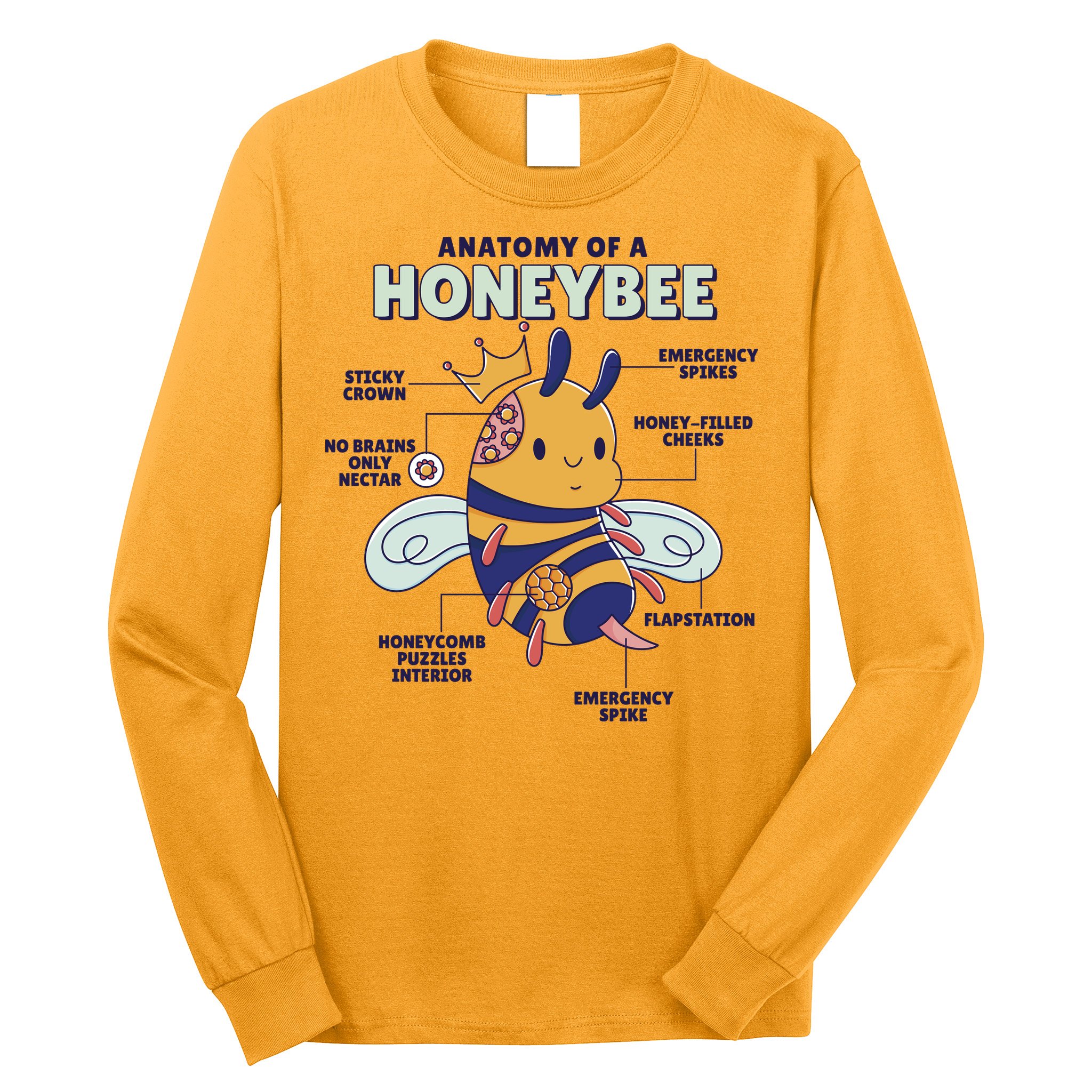 Anatomy Of A Honeybee Bumblebee Long Sleeve Shirt