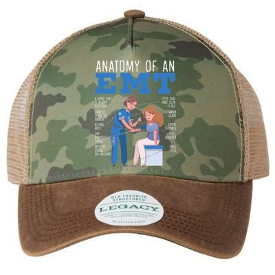 Anatomy Of An EMT Paramedic EMT EMS Health Care Legacy Tie Dye Trucker Hat