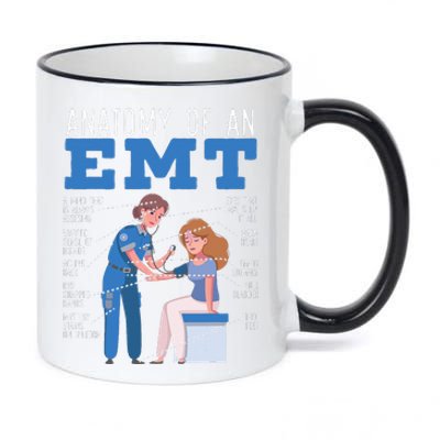 Anatomy Of An EMT Paramedic EMT EMS Health Care 11oz Black Color Changing Mug