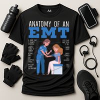 Anatomy Of An EMT Paramedic EMT EMS Health Care Cooling Performance Crew T-Shirt