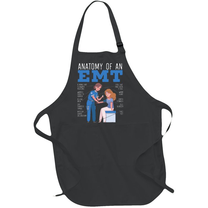 Anatomy Of An EMT Paramedic EMT EMS Health Care Full-Length Apron With Pockets