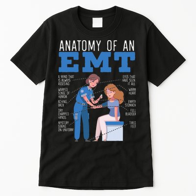 Anatomy Of An EMT Paramedic EMT EMS Health Care Tall T-Shirt