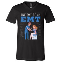 Anatomy Of An EMT Paramedic EMT EMS Health Care V-Neck T-Shirt