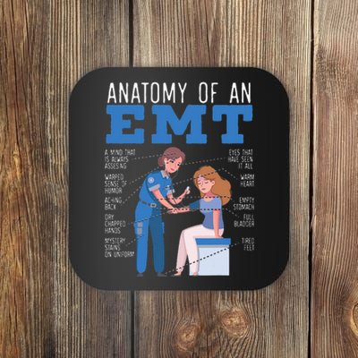 Anatomy Of An EMT Paramedic EMT EMS Health Care Coaster