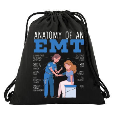 Anatomy Of An EMT Paramedic EMT EMS Health Care Drawstring Bag