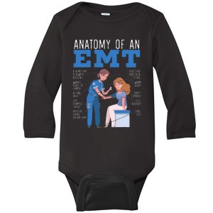 Anatomy Of An EMT Paramedic EMT EMS Health Care Baby Long Sleeve Bodysuit