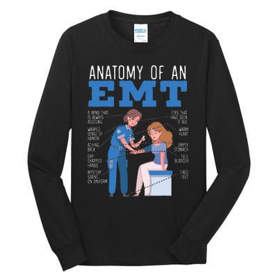 Anatomy Of An EMT Paramedic EMT EMS Health Care Tall Long Sleeve T-Shirt