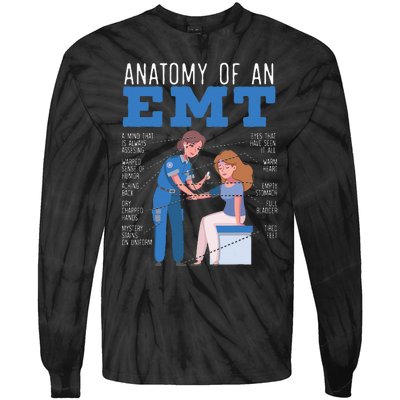 Anatomy Of An EMT Paramedic EMT EMS Health Care Tie-Dye Long Sleeve Shirt