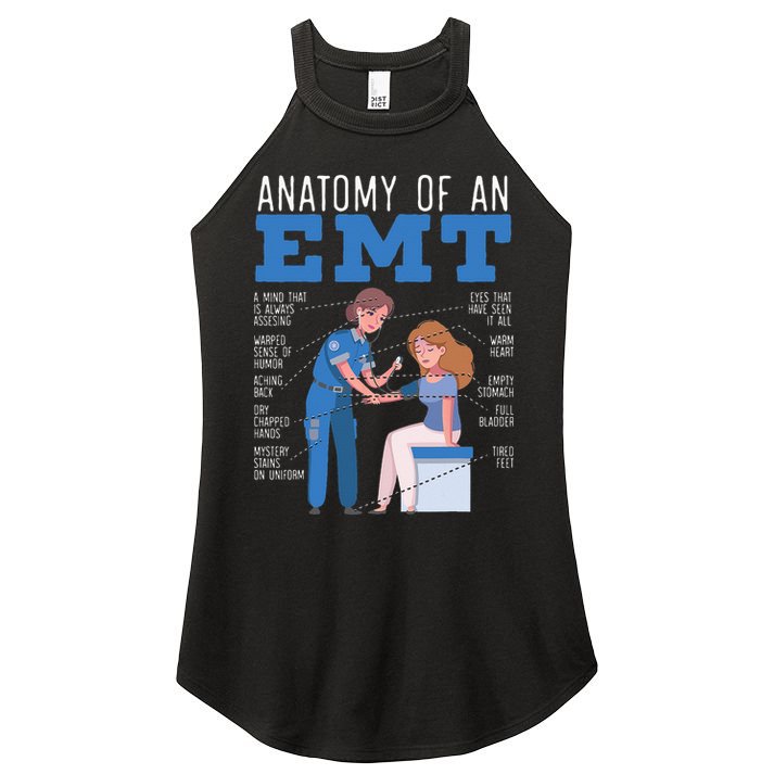 Anatomy Of An EMT Paramedic EMT EMS Health Care Women's Perfect Tri Rocker Tank