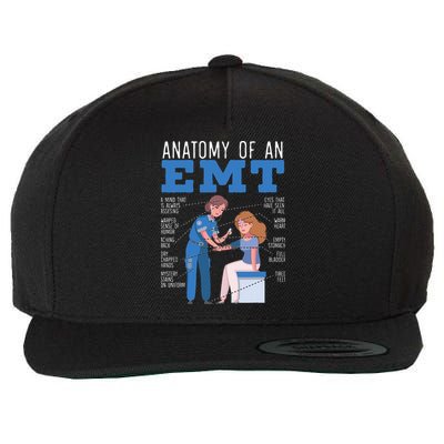 Anatomy Of An EMT Paramedic EMT EMS Health Care Wool Snapback Cap