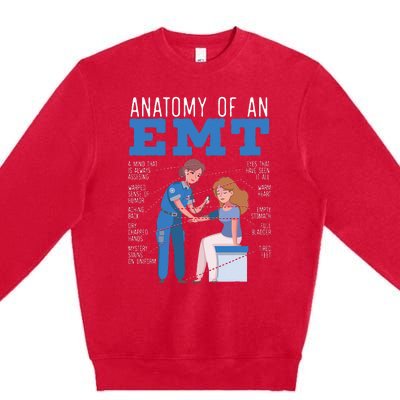 Anatomy Of An EMT Paramedic EMT EMS Health Care Premium Crewneck Sweatshirt