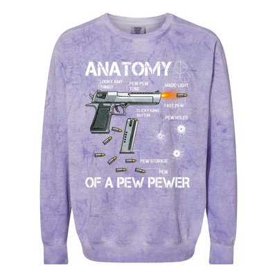 Anatomy Of A Pew Pewer Gift Ammo Gun Adt Meme Lovers Gift Colorblast Crewneck Sweatshirt