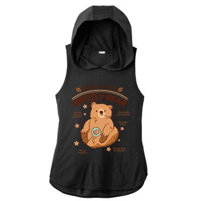 Anatomy Of A Grizzly Bear Ladies PosiCharge Tri-Blend Wicking Draft Hoodie Tank