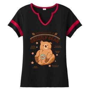 Anatomy Of A Grizzly Bear Ladies Halftime Notch Neck Tee