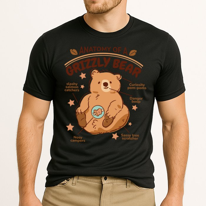 Anatomy Of A Grizzly Bear Cooling Performance Crew T-Shirt