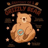 Anatomy Of A Grizzly Bear Cooling Performance Crew T-Shirt