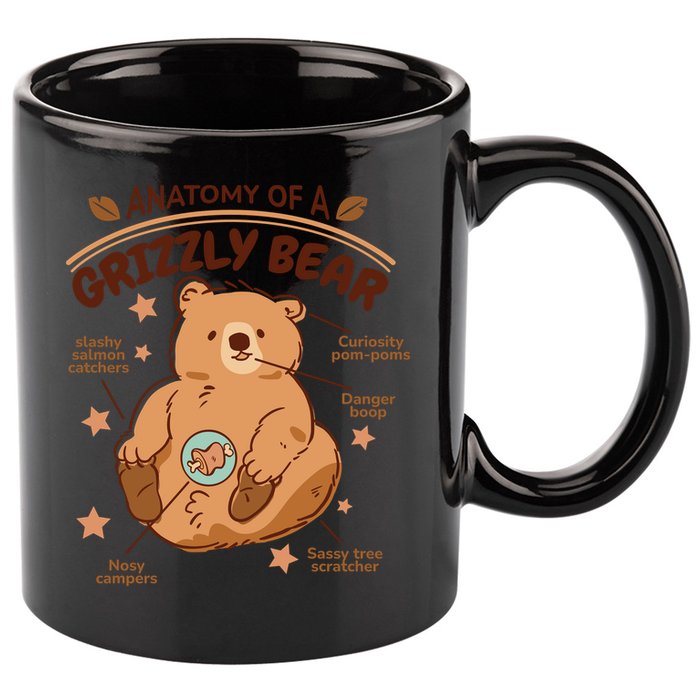 Anatomy Of A Grizzly Bear 11oz C Handle Ceramic Mug