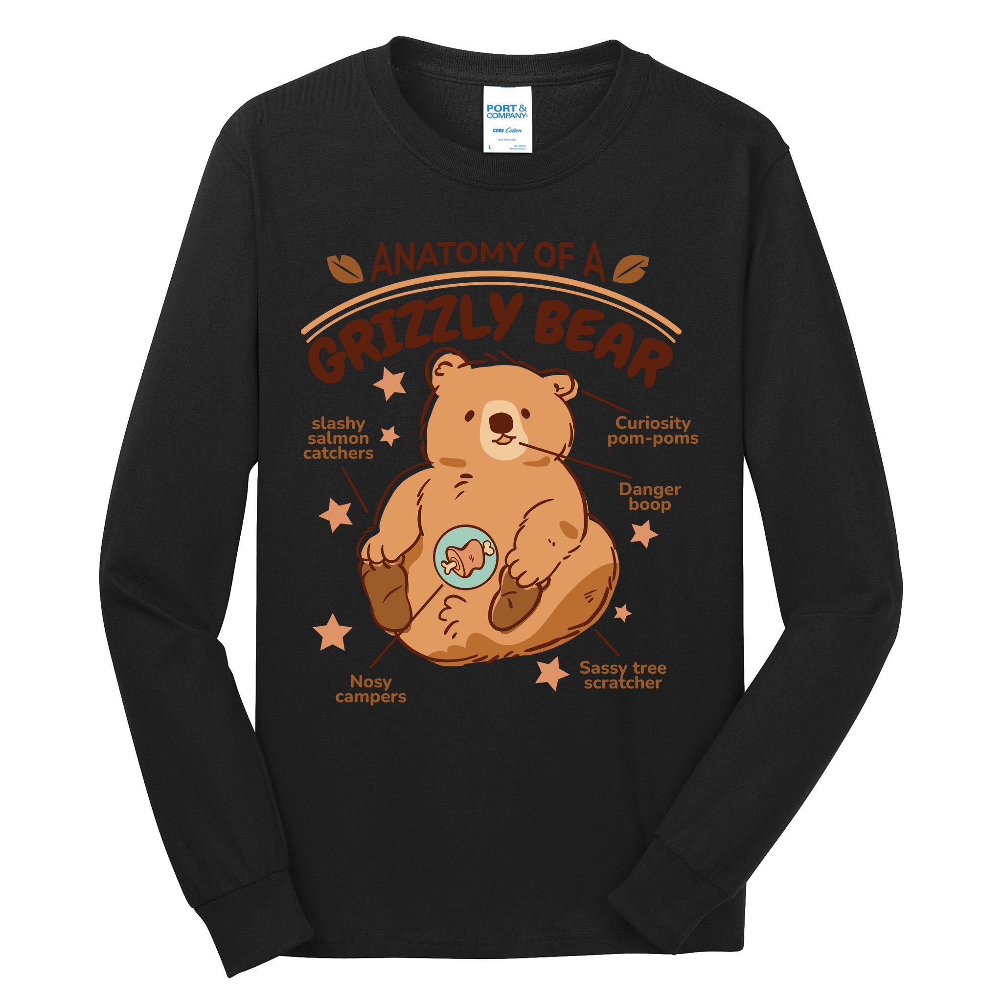 Anatomy Of A Grizzly Bear Tall Long Sleeve T-Shirt