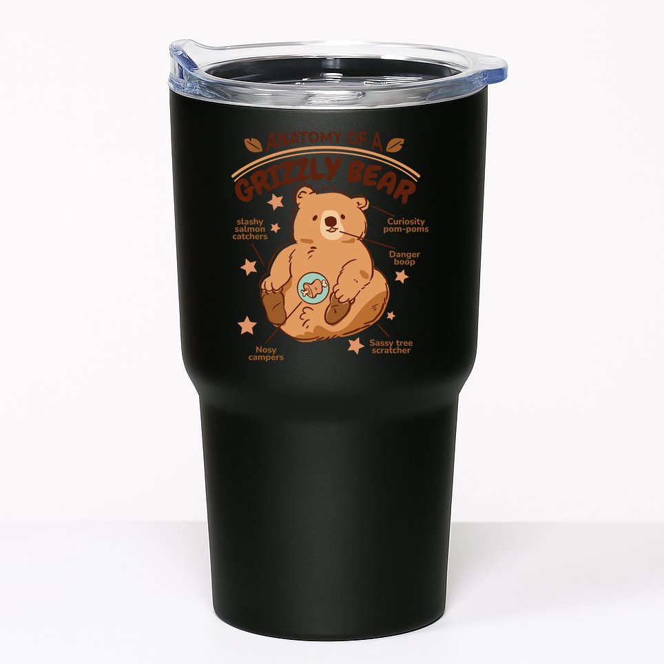 Anatomy Of A Grizzly Bear Tumbler