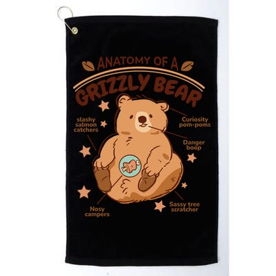 Anatomy Of A Grizzly Bear Golf Towel
