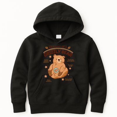 Anatomy Of A Grizzly Bear Kids Hoodie