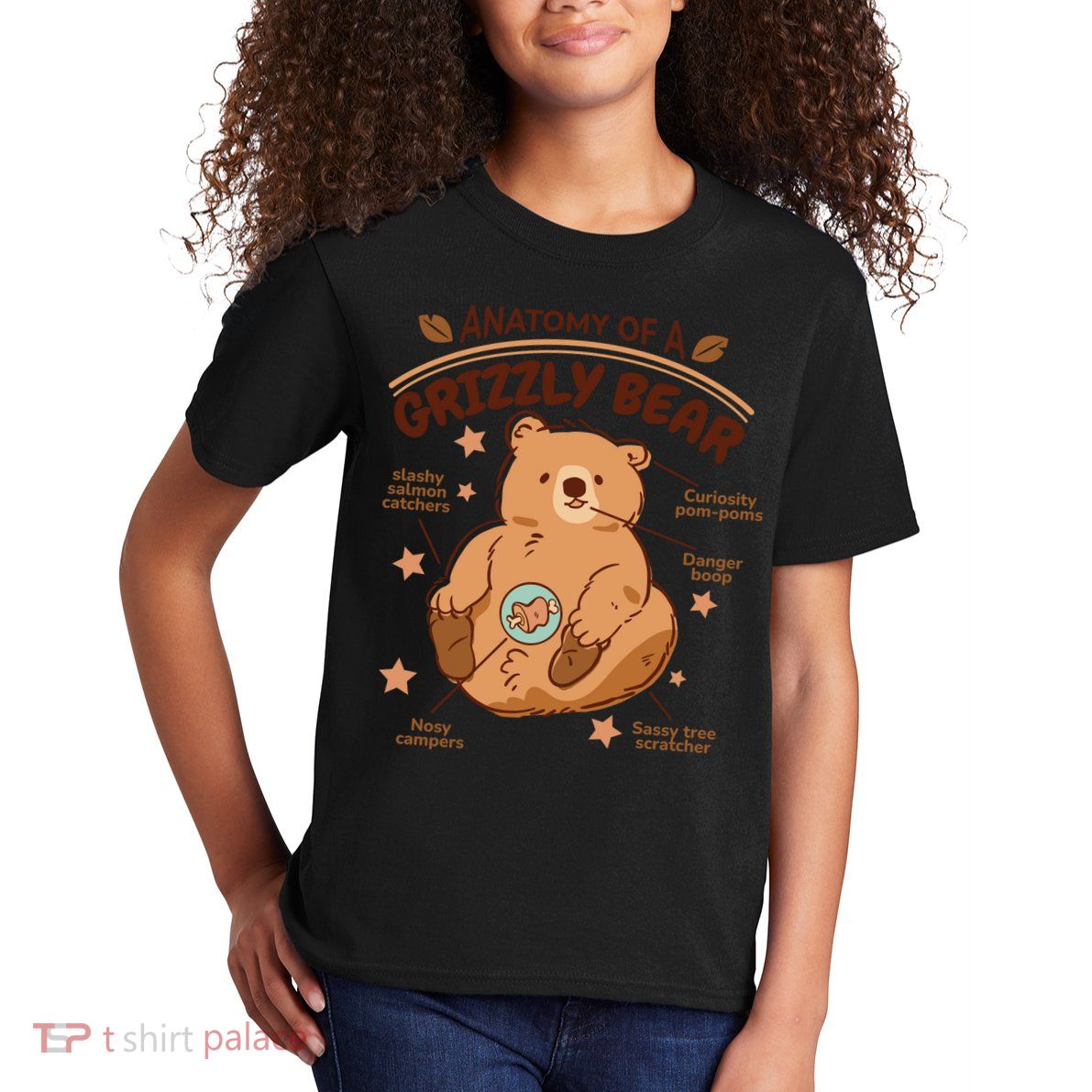 Anatomy Of A Grizzly Bear Kids T-Shirt