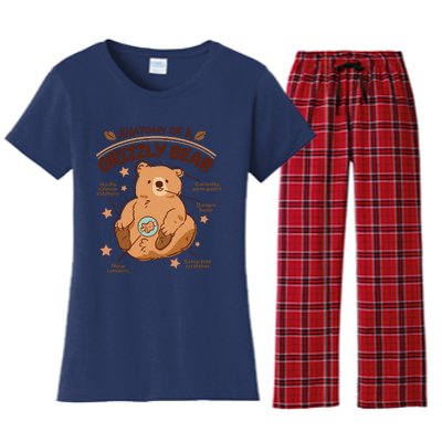 Anatomy Of A Grizzly Bear Women's Flannel Pajama Set