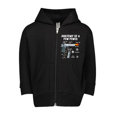 Anatomy Of A Pew Pewer Gift Toddler Zip Fleece Hoodie