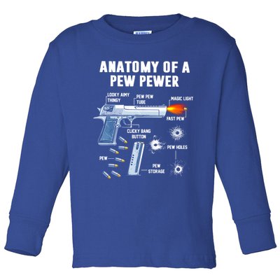 Anatomy Of A Pew Pewer Gift Toddler Long Sleeve Shirt