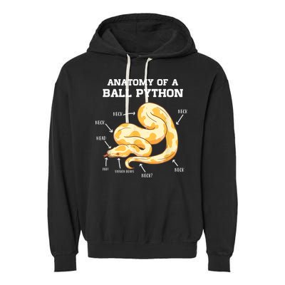 Anatomy Of A Ball Python Reptile Snake Owner Garment-Dyed Fleece Hoodie