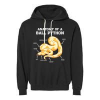 Anatomy Of A Ball Python Reptile Snake Owner Garment-Dyed Fleece Hoodie